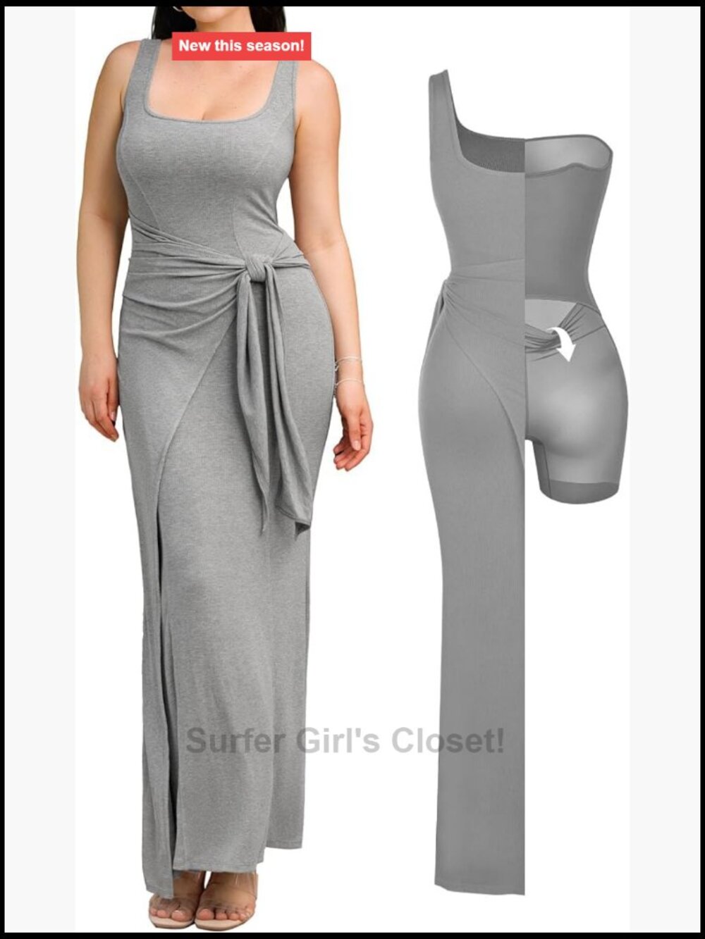 Popilush Wrap Dress for Women Shapewear Bodycon Summer Long Dress